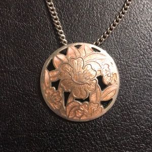Pink Floral Cloisonné necklace